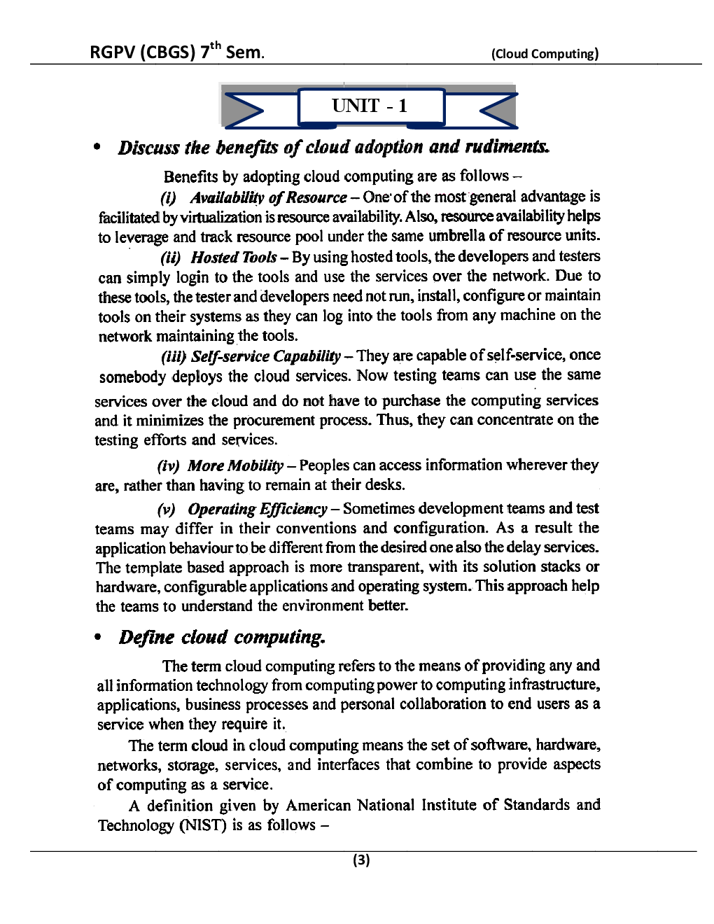 Cloud Computing  For RGPV BE 7th Sem Computer Science Engineering & Information Technology - Page 4