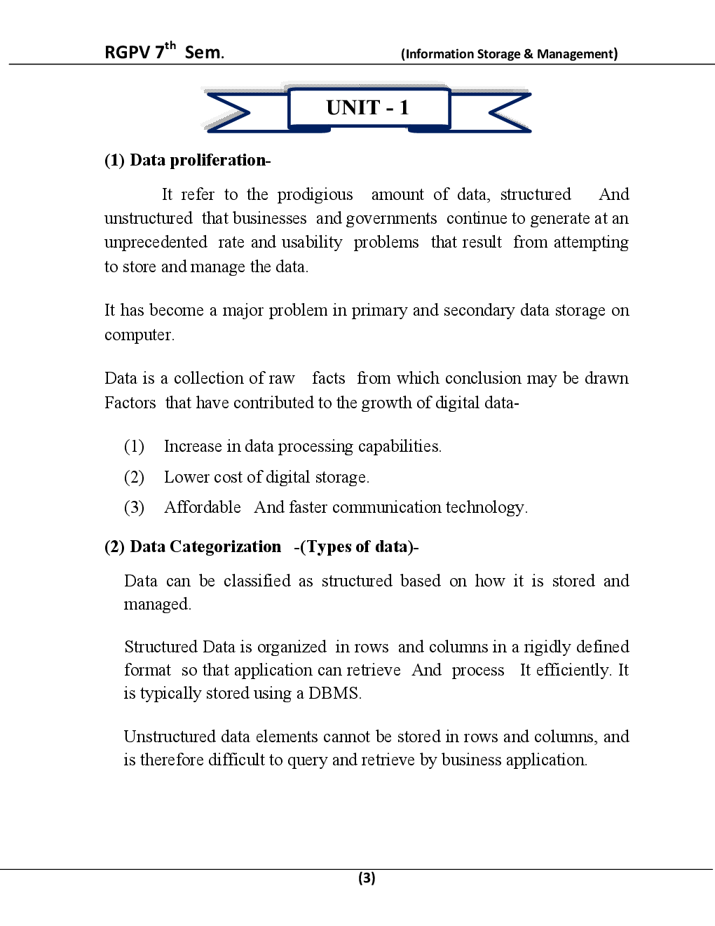 Information Storage & Management For RGPV BE 7th Sem Computer Science Engineering - Page 4