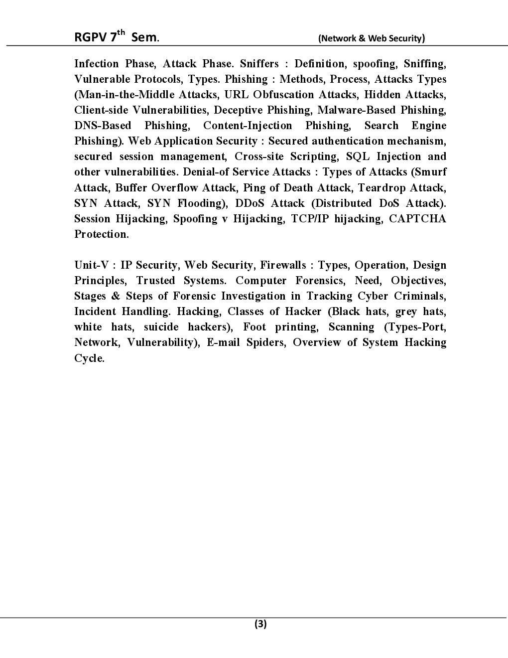 Network And Web Security For RGPV BE 7th Sem Computer Science Engineering - Page 4