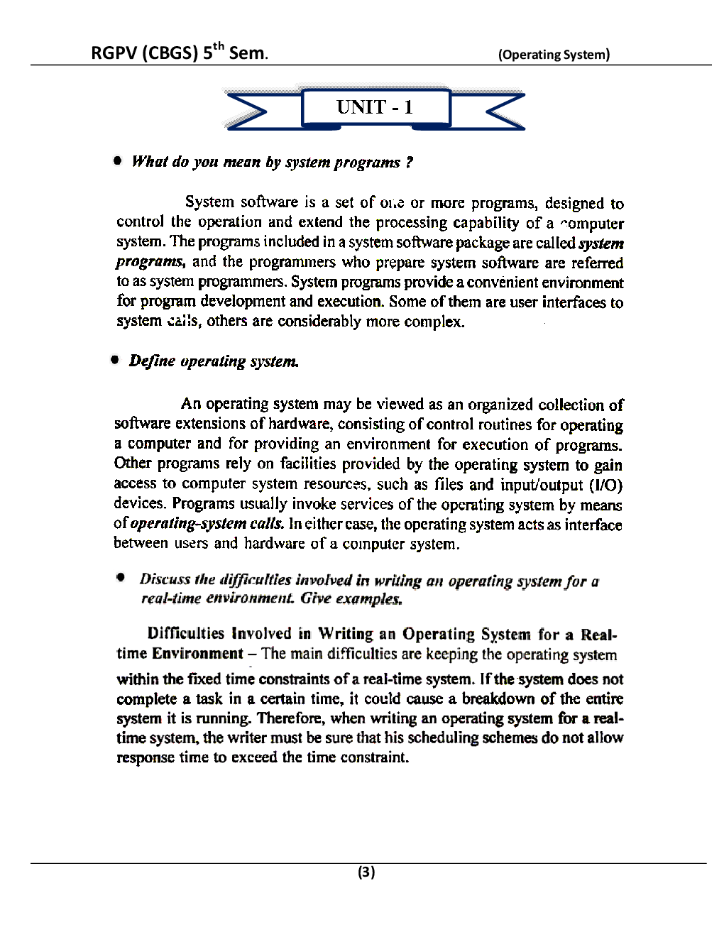 Operating System For RGPV BE 5th Sem Computer Science Engineering - Page 4