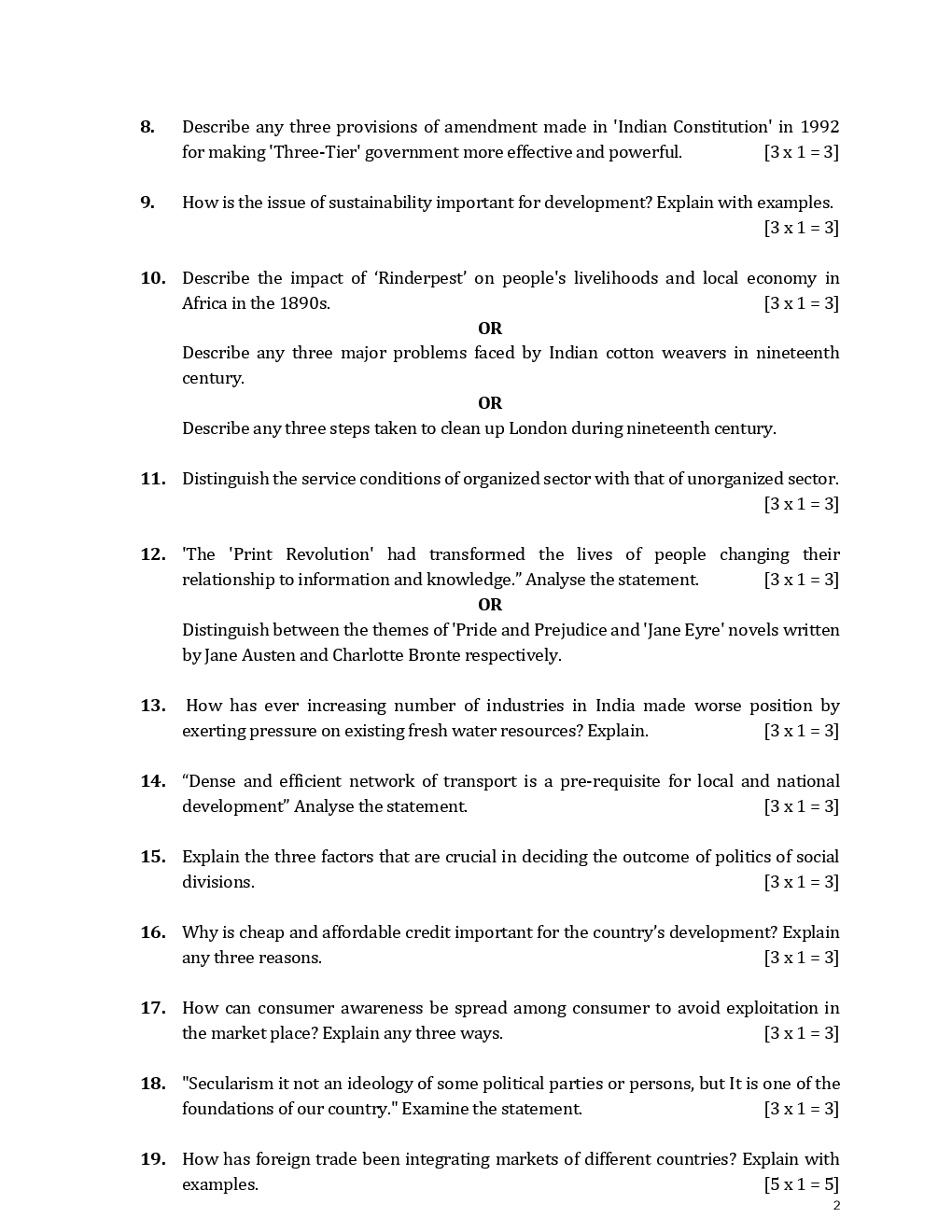 CBSE Social Science Question Papers With Solutions For Class X (2017 & 2018) - Page 3