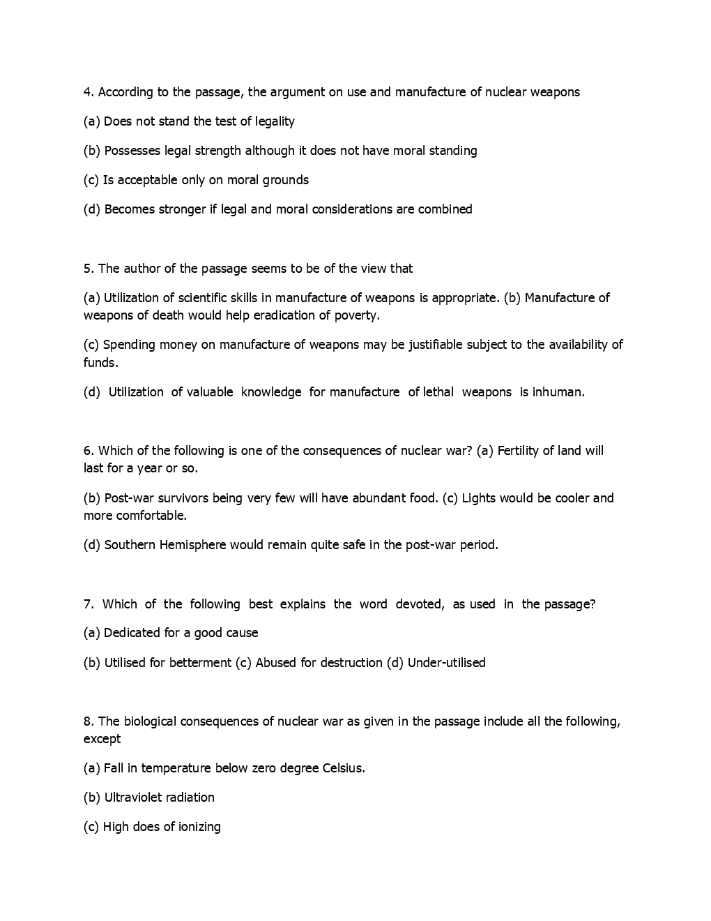 CLAT Question Paper With Answer 2009 - Page 4