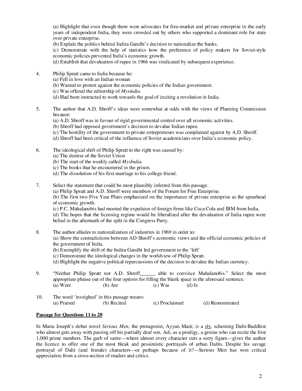 CLAT Question Paper With Answer 2011 - Page 3