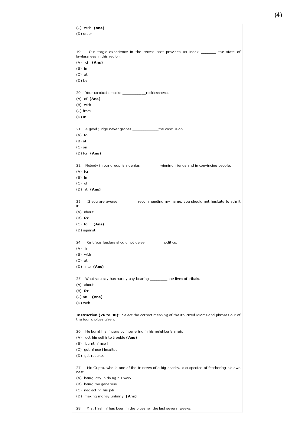 CLAT Question Paper With Answer 2012 - Page 4