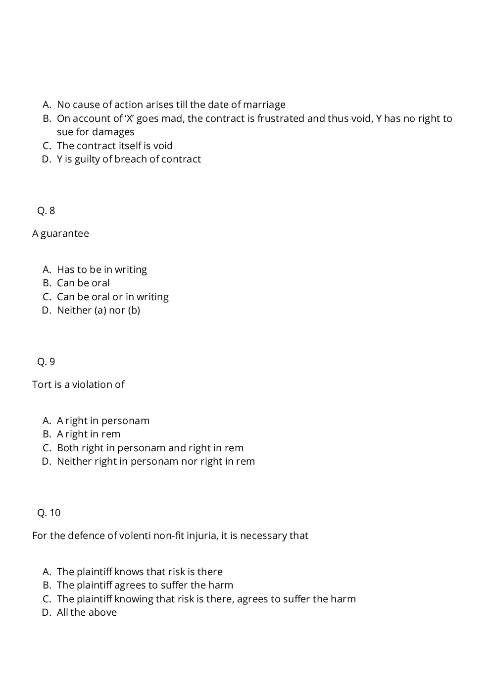 CLAT LLM Question Paper With Answer 2009 - Page 4