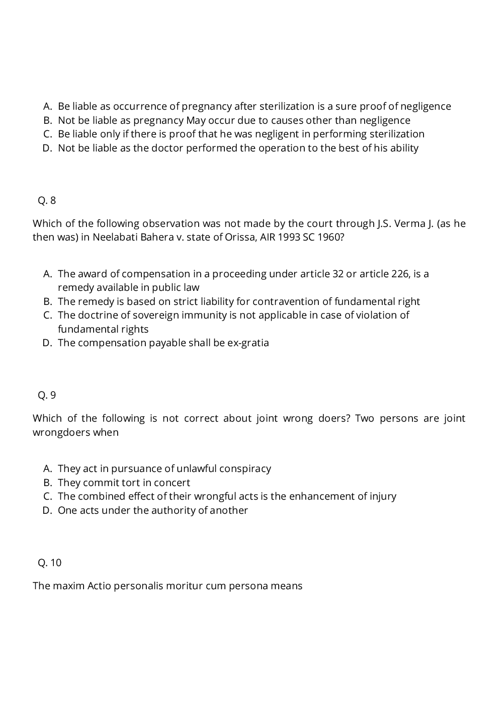 CLAT LLM Question Paper With Answer 2010 - Page 4