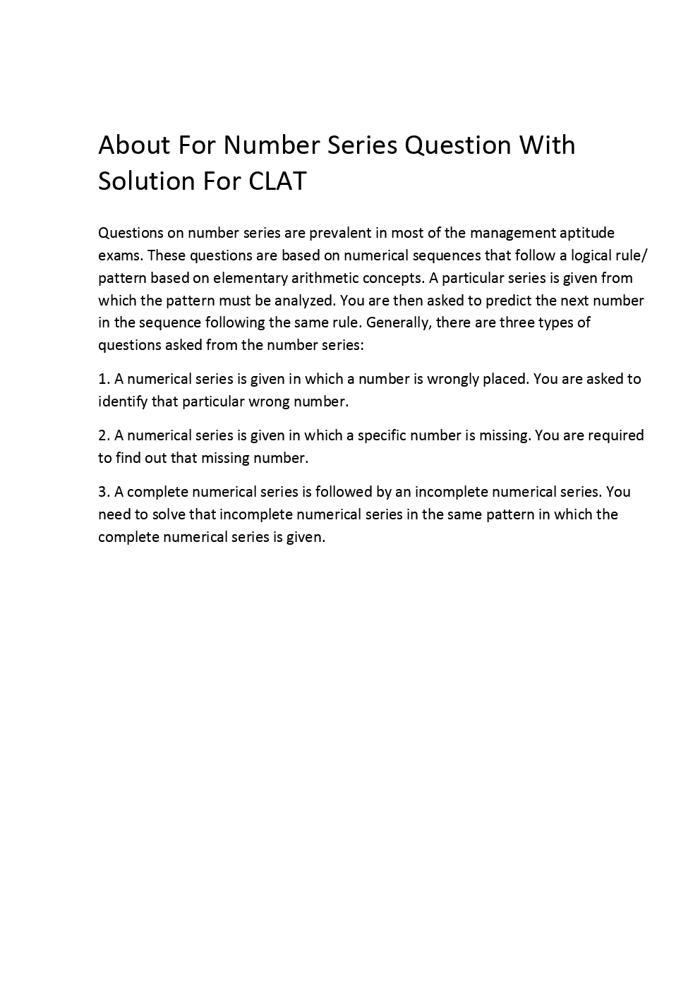 Number Series Question With Solution For CLAT - Page 3