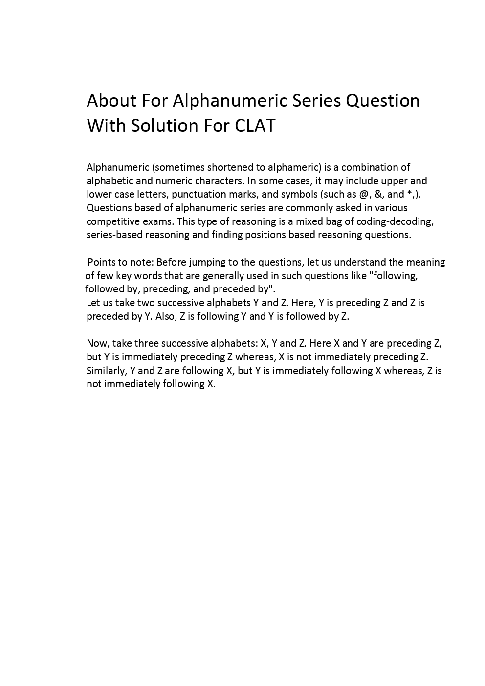 Alphanumeric Series Question With Solution For CLAT - Page 3