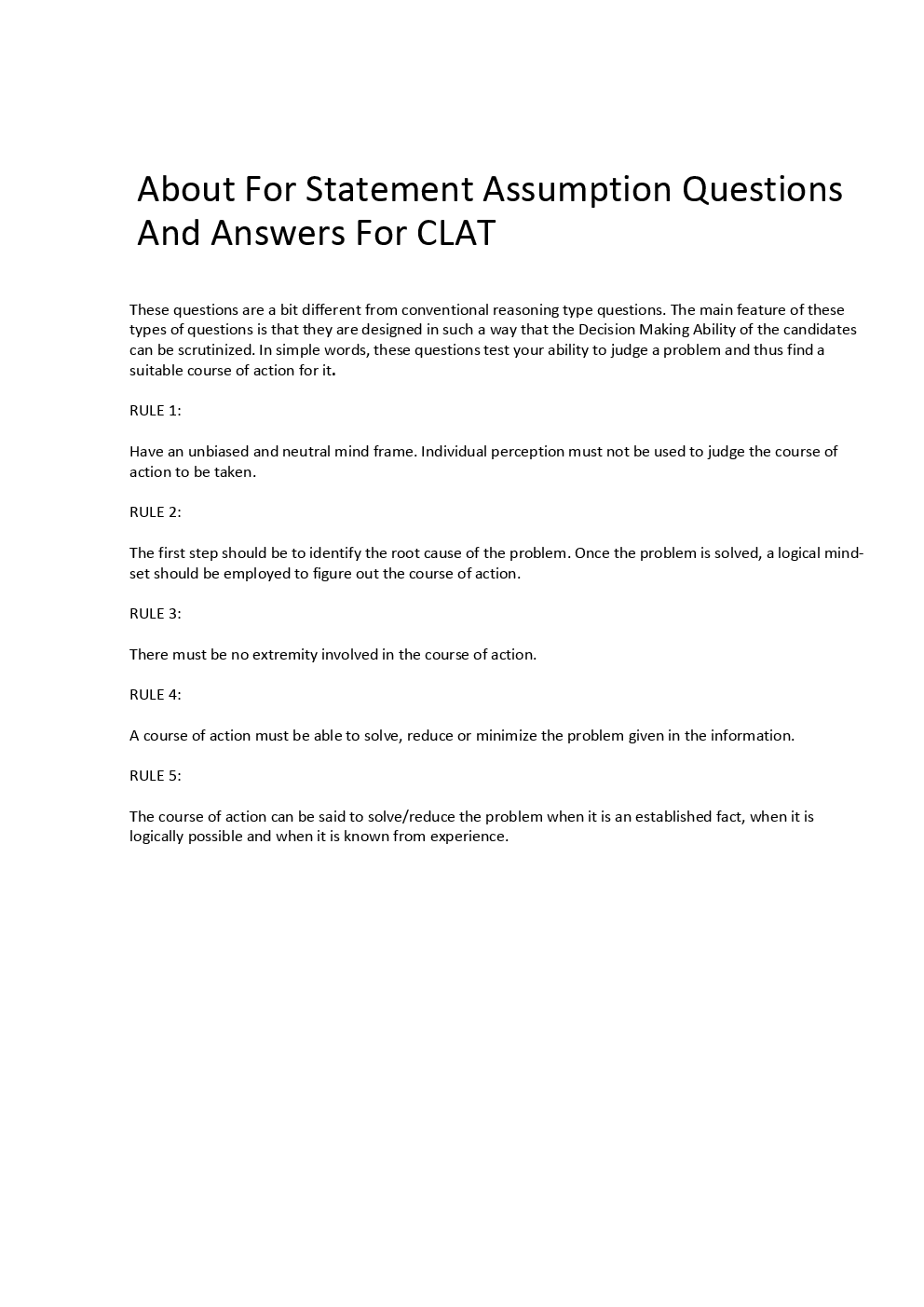 Statement Action Question With Solution For CLAT - Page 3