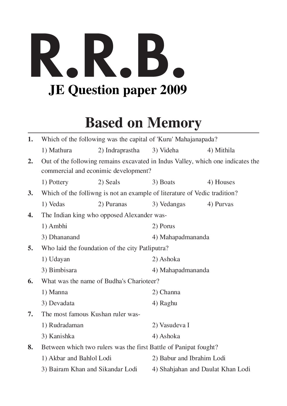 RRB JE Previous Year Question With Solution 2009 - Page 2