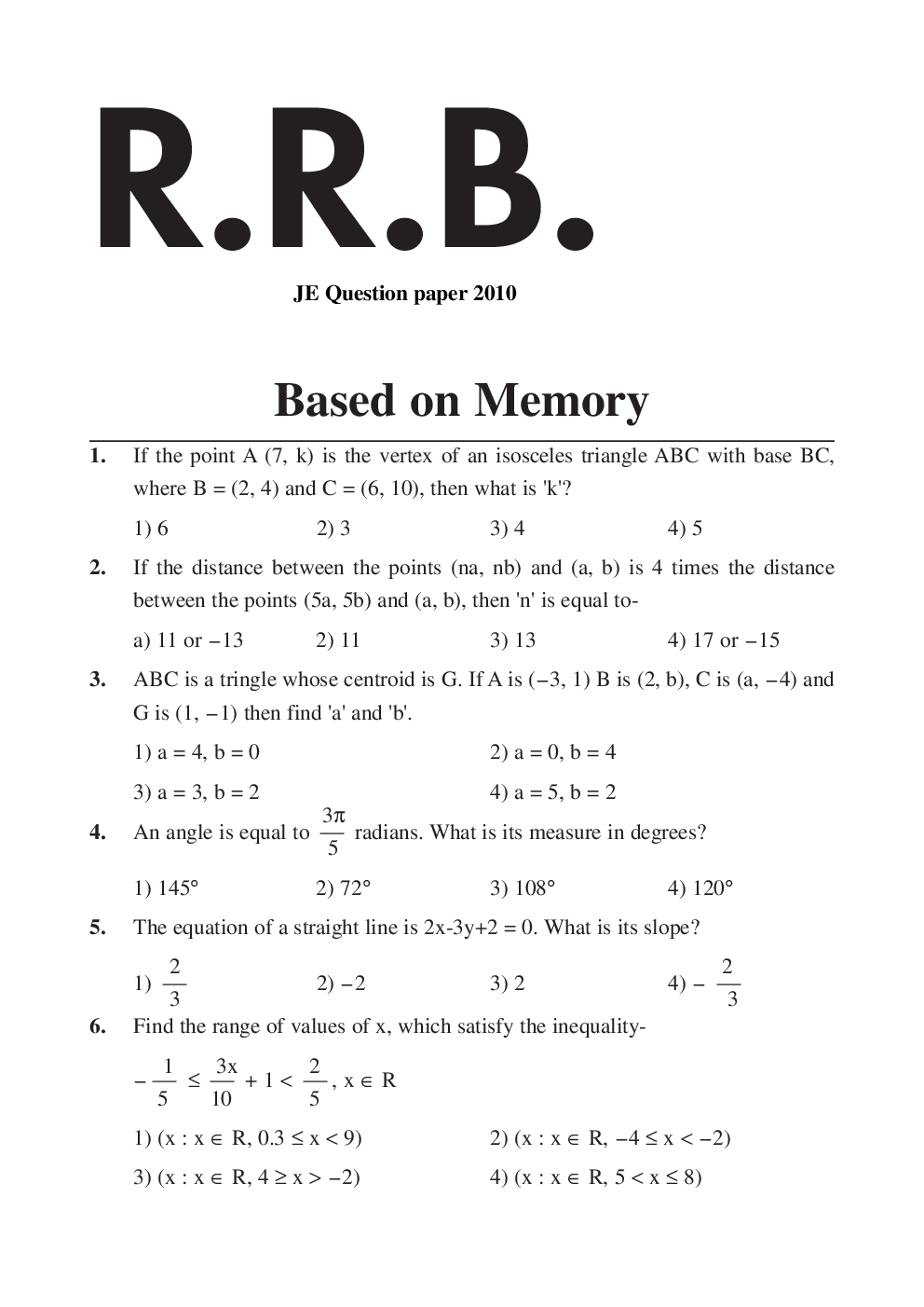 RRB JE Previous Year Question With Solution 2010 - Page 2