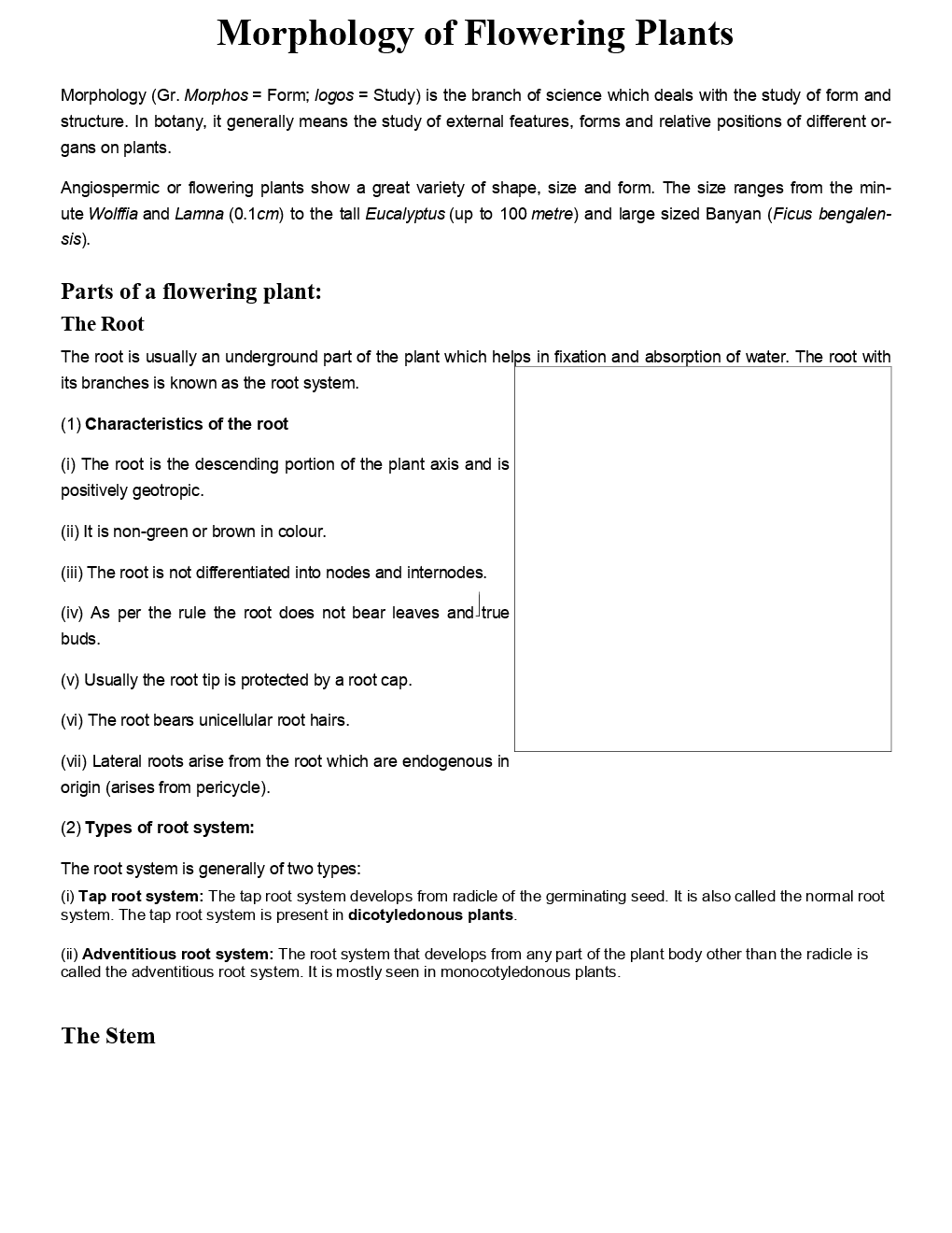 Biology Structural Organization In Plants And Animals Revision Notes & Solved Examples - Page 3