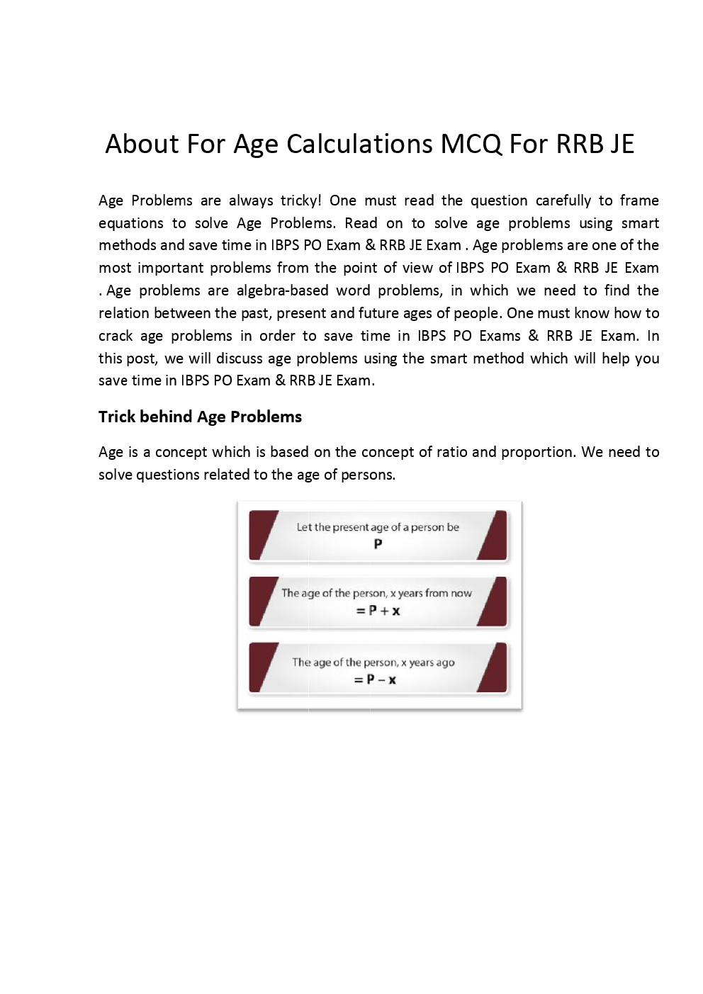 Age Calculations MCQ For RRB JE - Page 3