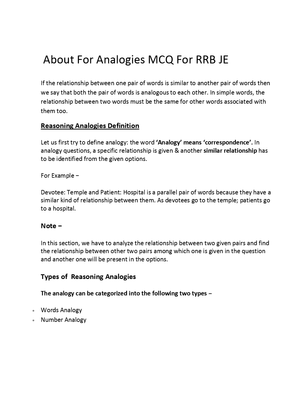 Analogies MCQ For RRB JE - Page 3