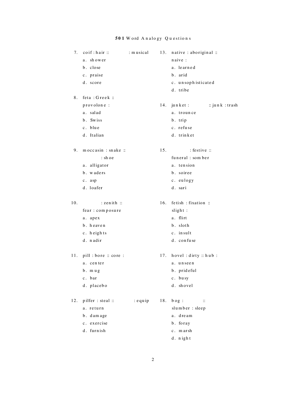 Analogies MCQ For RRB JE - Page 5