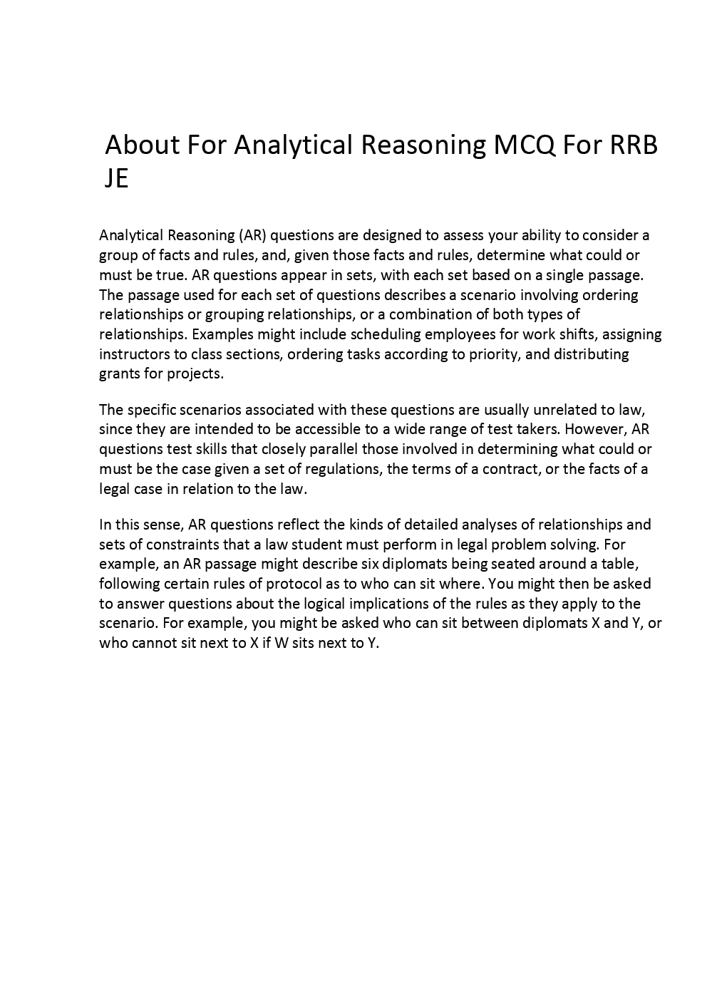 Analytical Reasoning MCQ For RRB JE - Page 3