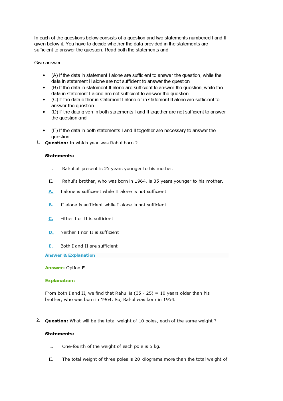 Data Sufficiency MCQ For RRB JE - Page 4