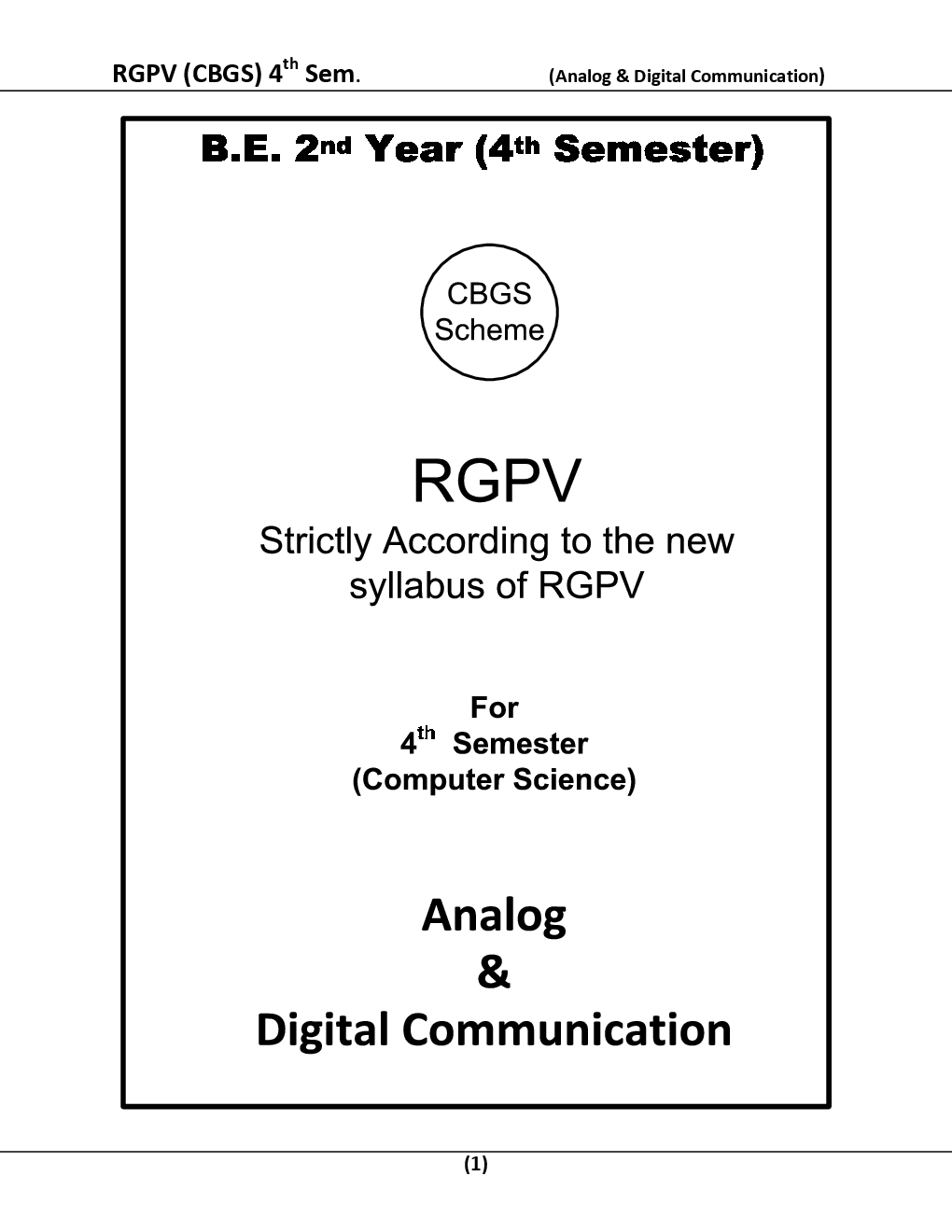 Analog And Digital Communication  For RGPV BE 4th Sem Computer Science Engineering - Page 2