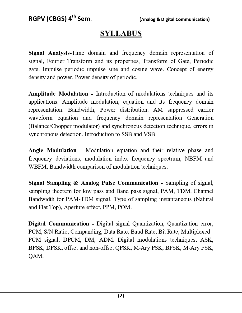 Analog And Digital Communication  For RGPV BE 4th Sem Computer Science Engineering - Page 3