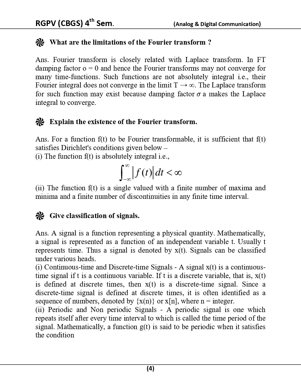 Analog And Digital Communication  For RGPV BE 4th Sem Computer Science Engineering - Page 5