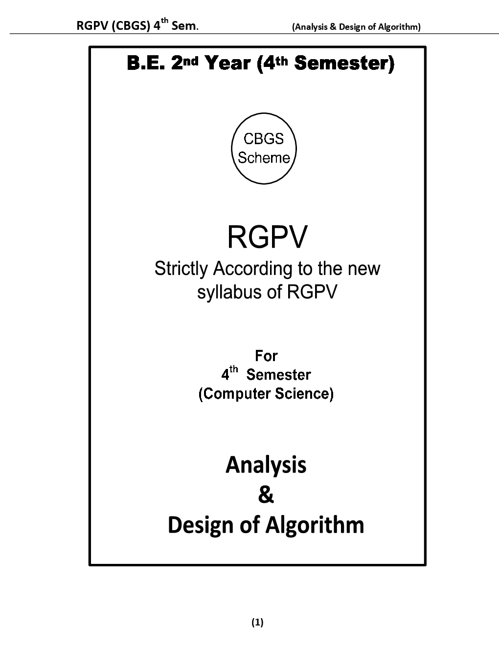 Analysis And Design Of Algorithm For RGPV BE 4th Sem Computer Science Engineering - Page 2