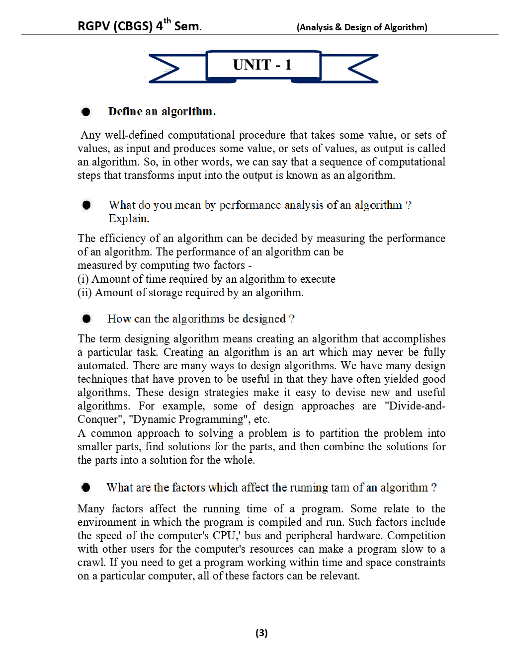 Analysis And Design Of Algorithm For RGPV BE 4th Sem Computer Science Engineering - Page 4