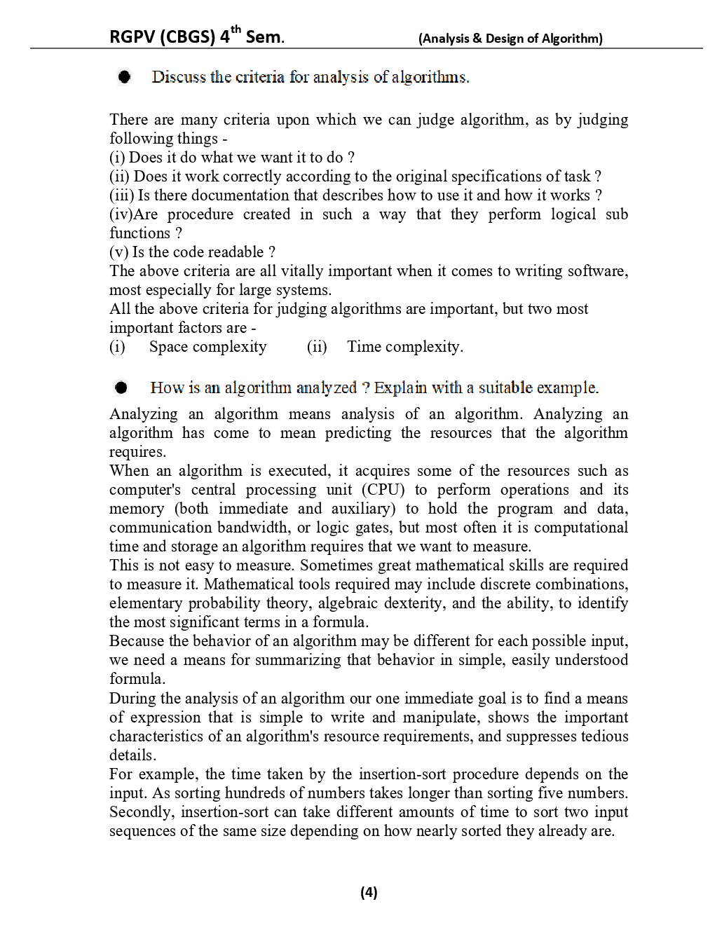Analysis And Design Of Algorithm For RGPV BE 4th Sem Computer Science Engineering - Page 5