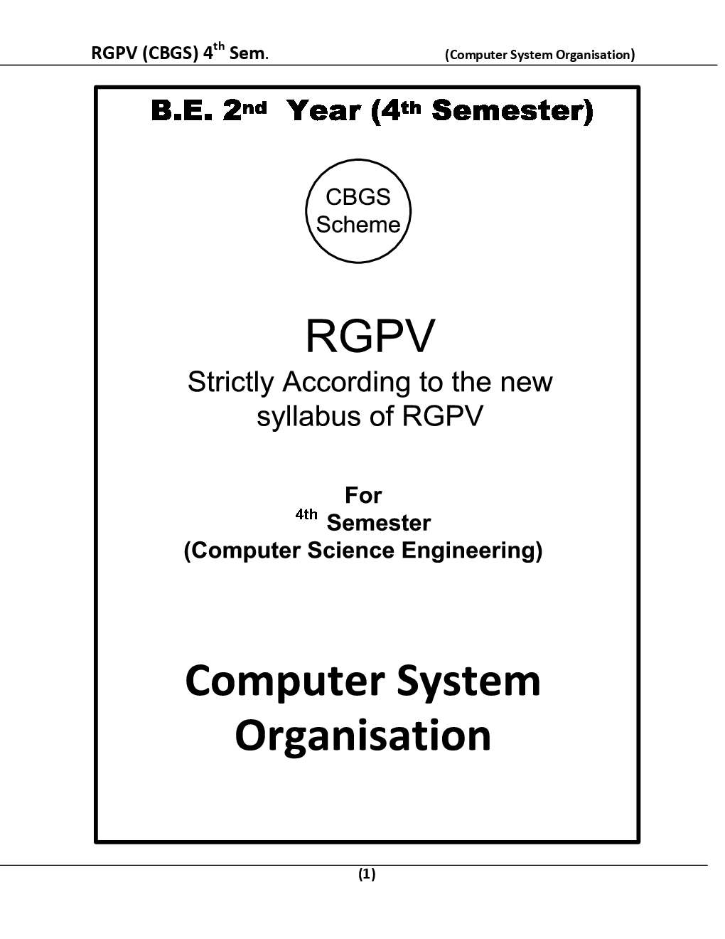 Computer System Organisation For RGPV BE 4th Sem Computer Science Engineering - Page 2