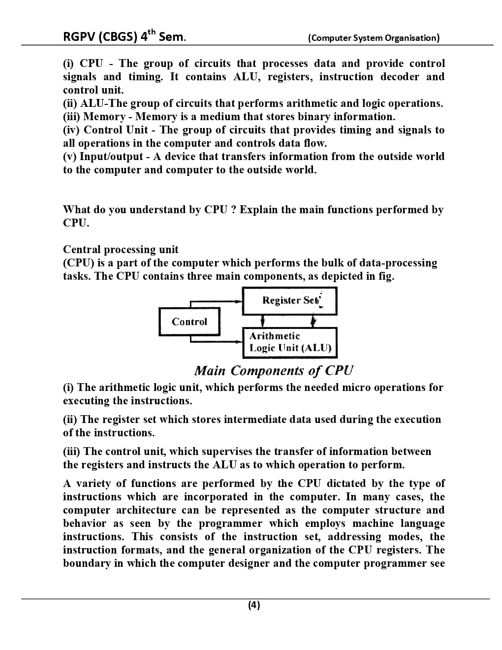 Computer System Organisation For RGPV BE 4th Sem Computer Science Engineering - Page 5