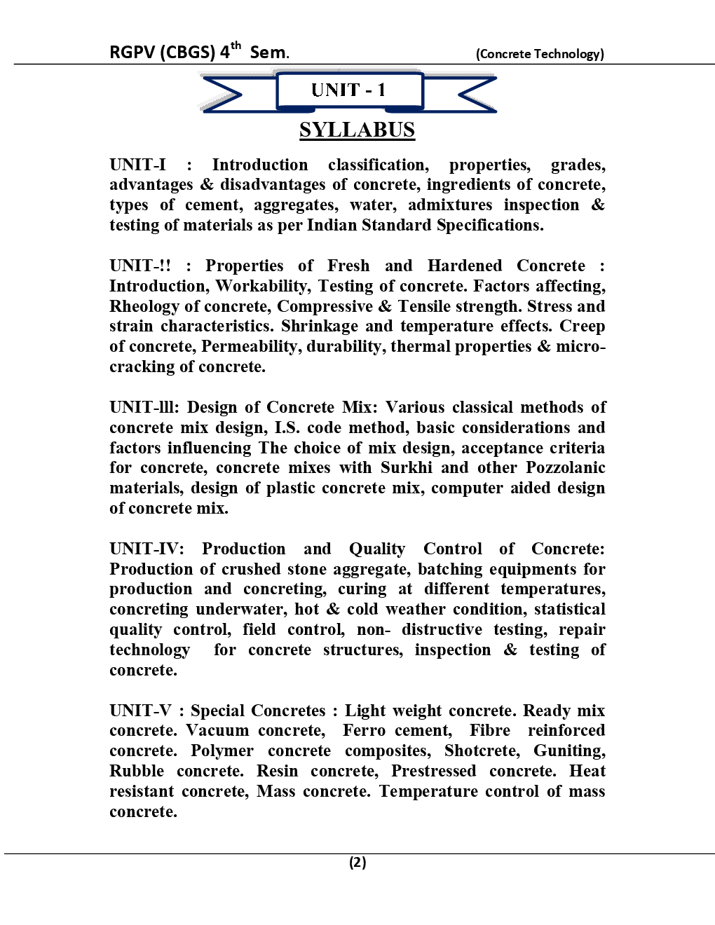 Concrete Technology For RGPV BE 4th Sem Civil Engineering - Page 3