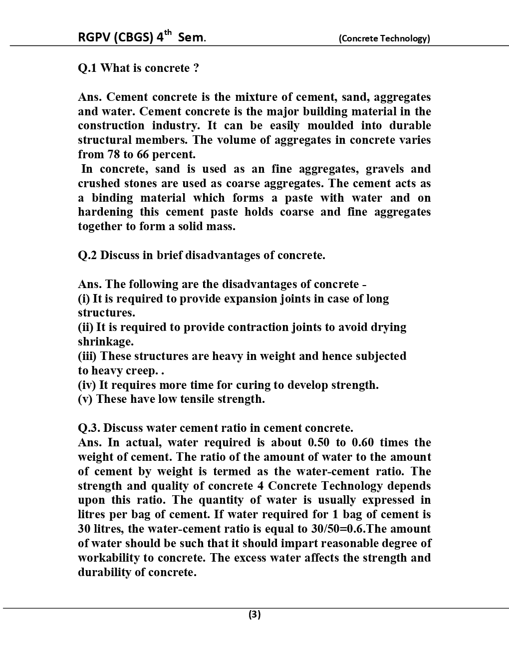 Concrete Technology For RGPV BE 4th Sem Civil Engineering - Page 4