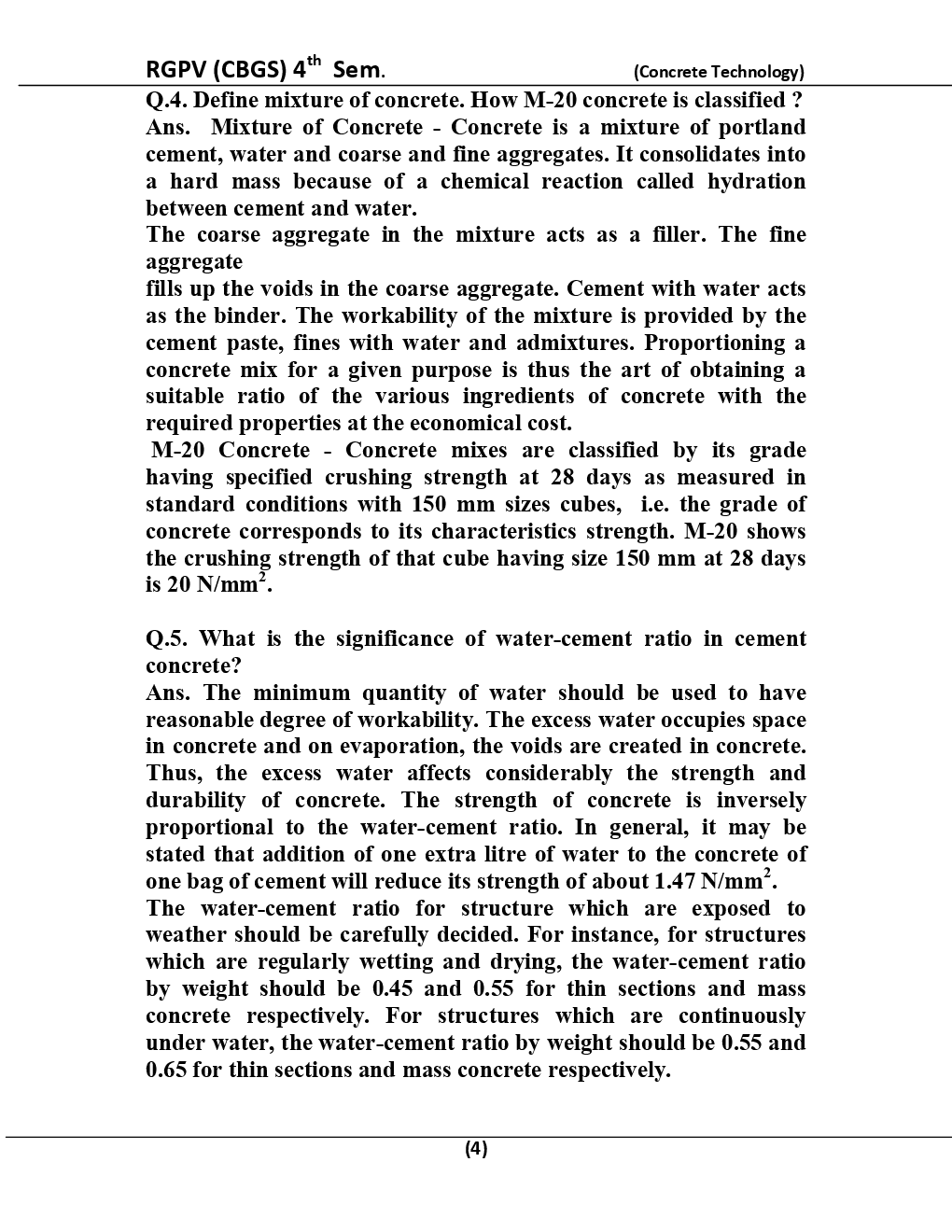 Concrete Technology For RGPV BE 4th Sem Civil Engineering - Page 5