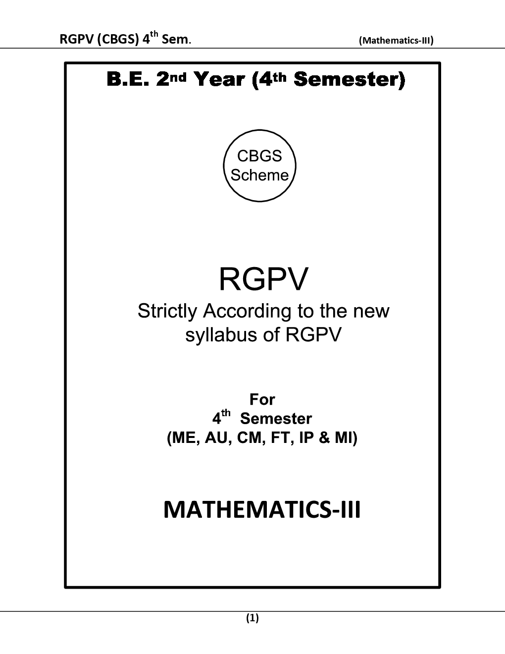 Mathematics - III For RGPV BE 4th Sem Engineering - Page 2