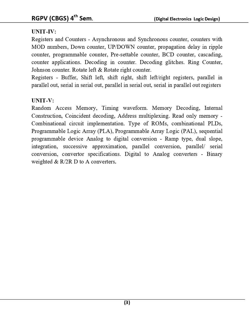 Digital Electronics Logic Design For RGPV BE 4th Sem Electronics & Communication Engineering - Page 4