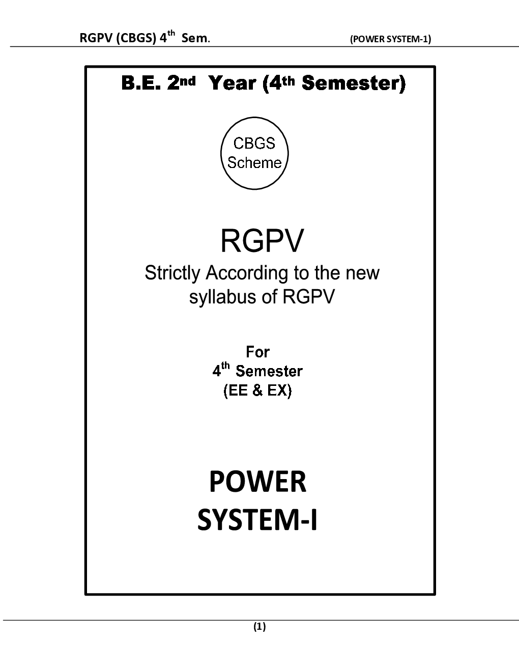 Power System-I For RGPV BE 4th Sem Electronics & Communication Engineering - Page 2