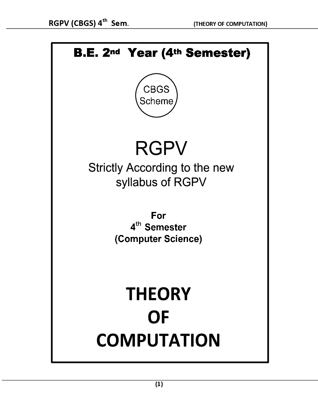 Theory Of Computation For RGPV BE 4th Sem Computer Science Engineering - Page 2