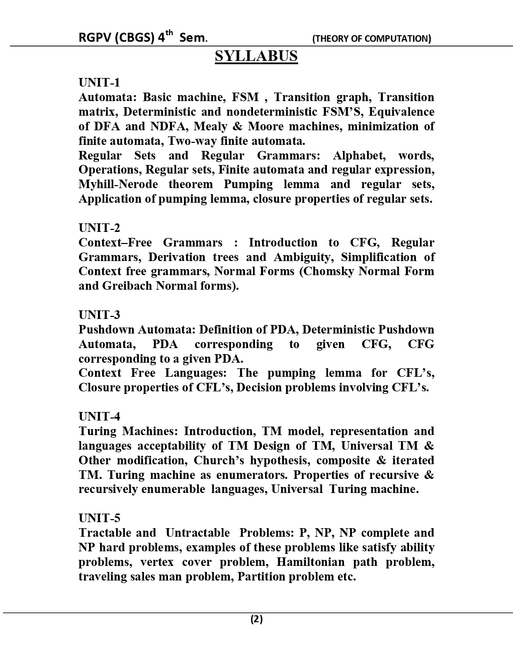 Theory Of Computation For RGPV BE 4th Sem Computer Science Engineering - Page 3
