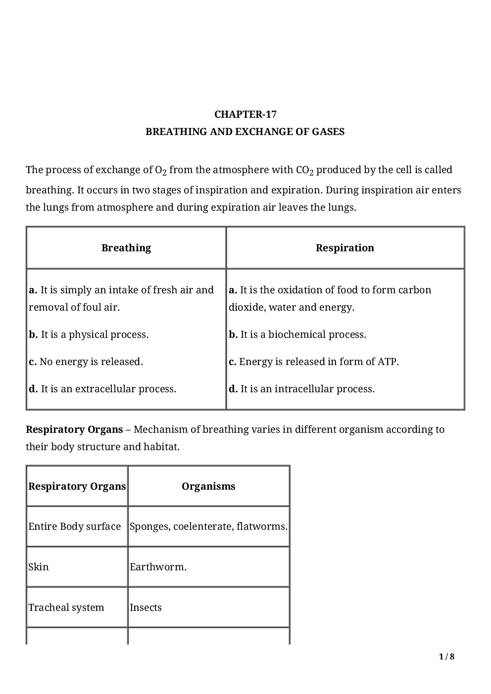 Biology-Breathing And Exchange Of Gases Class11 - Page 3