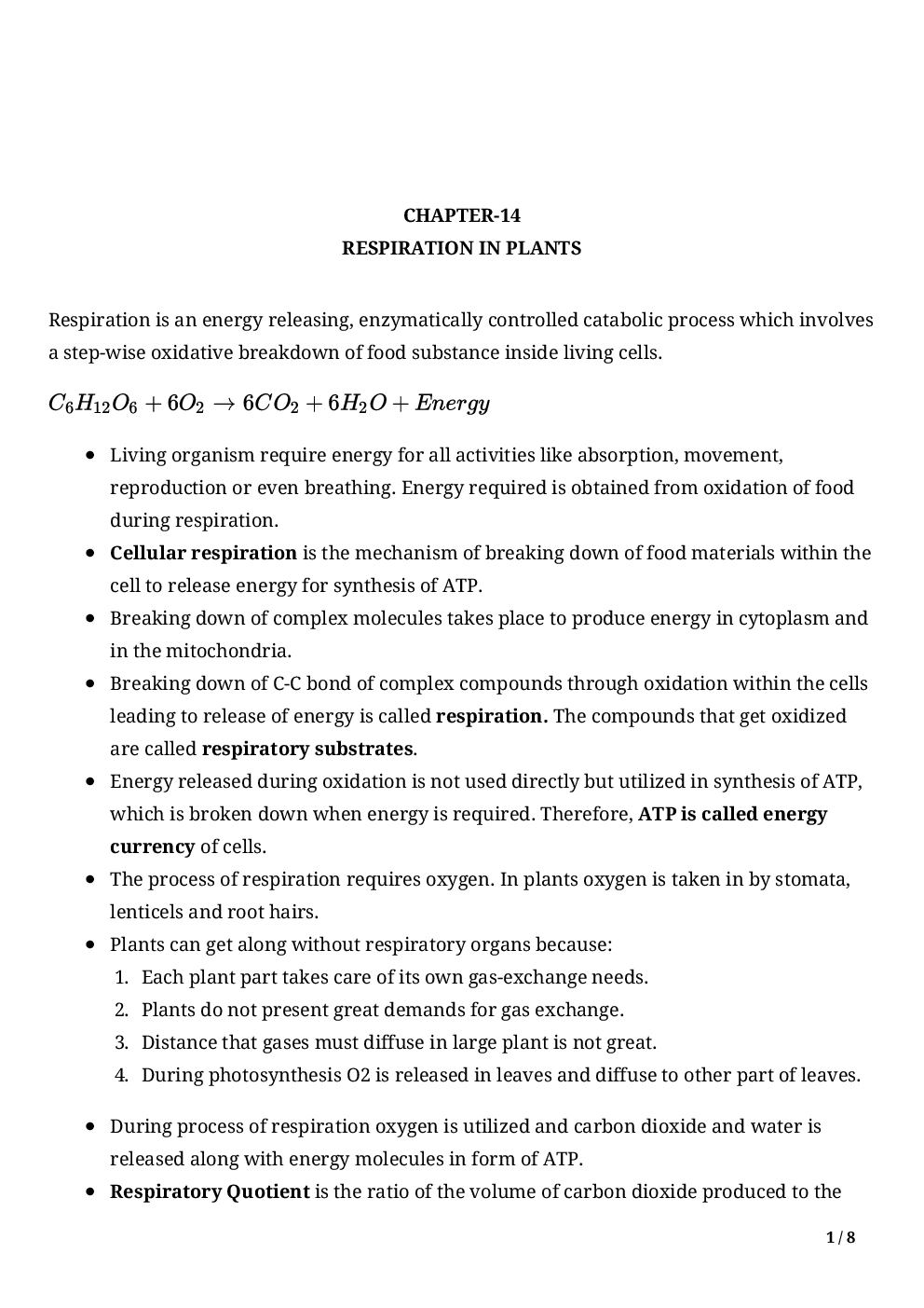Biology-Respiration In Plants Class11 - Page 3