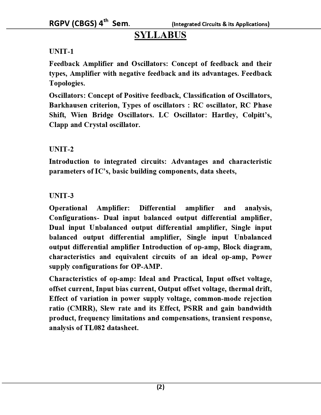 Integrated Circuits & Its Applications For RGPV BE 4th Sem Electronics And Communication Engineering - Page 3