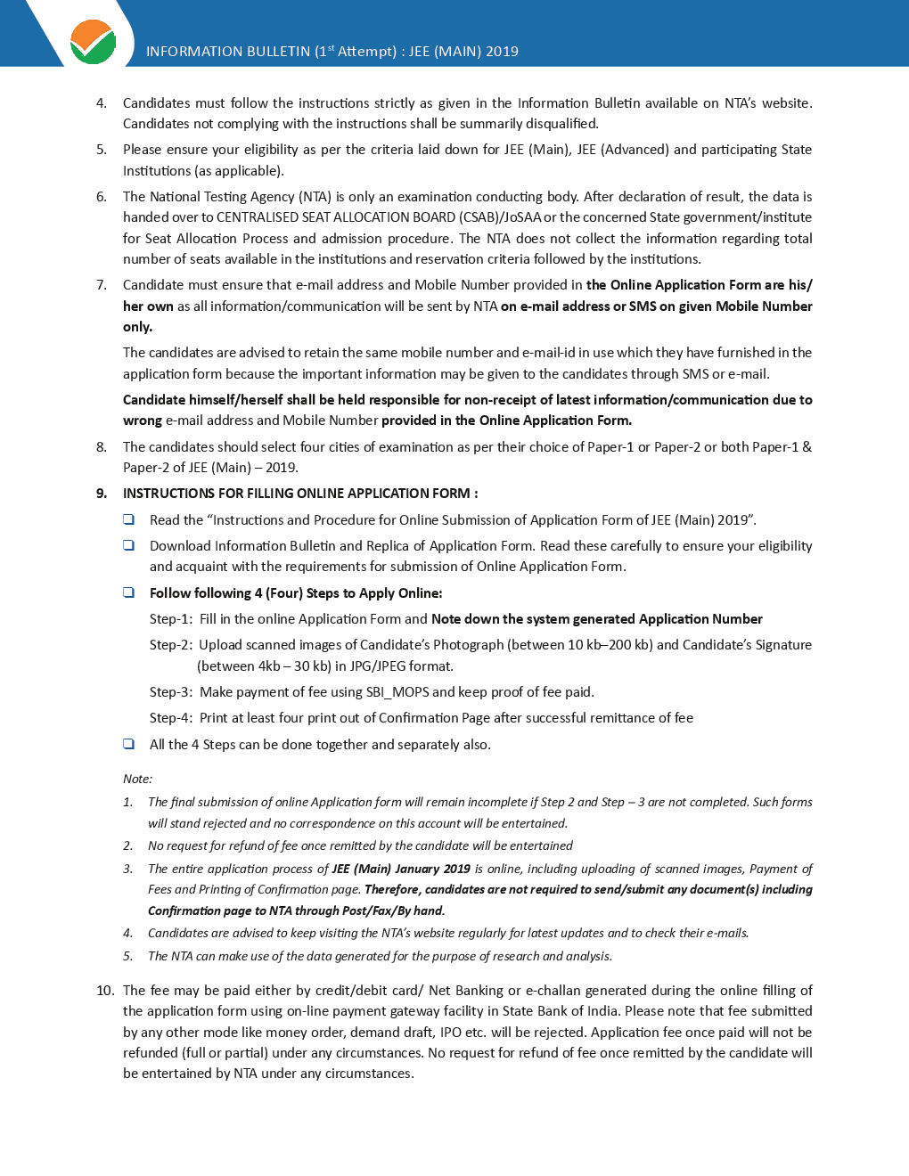Syllabus For JEE (Mains)- 2019  - Page 5