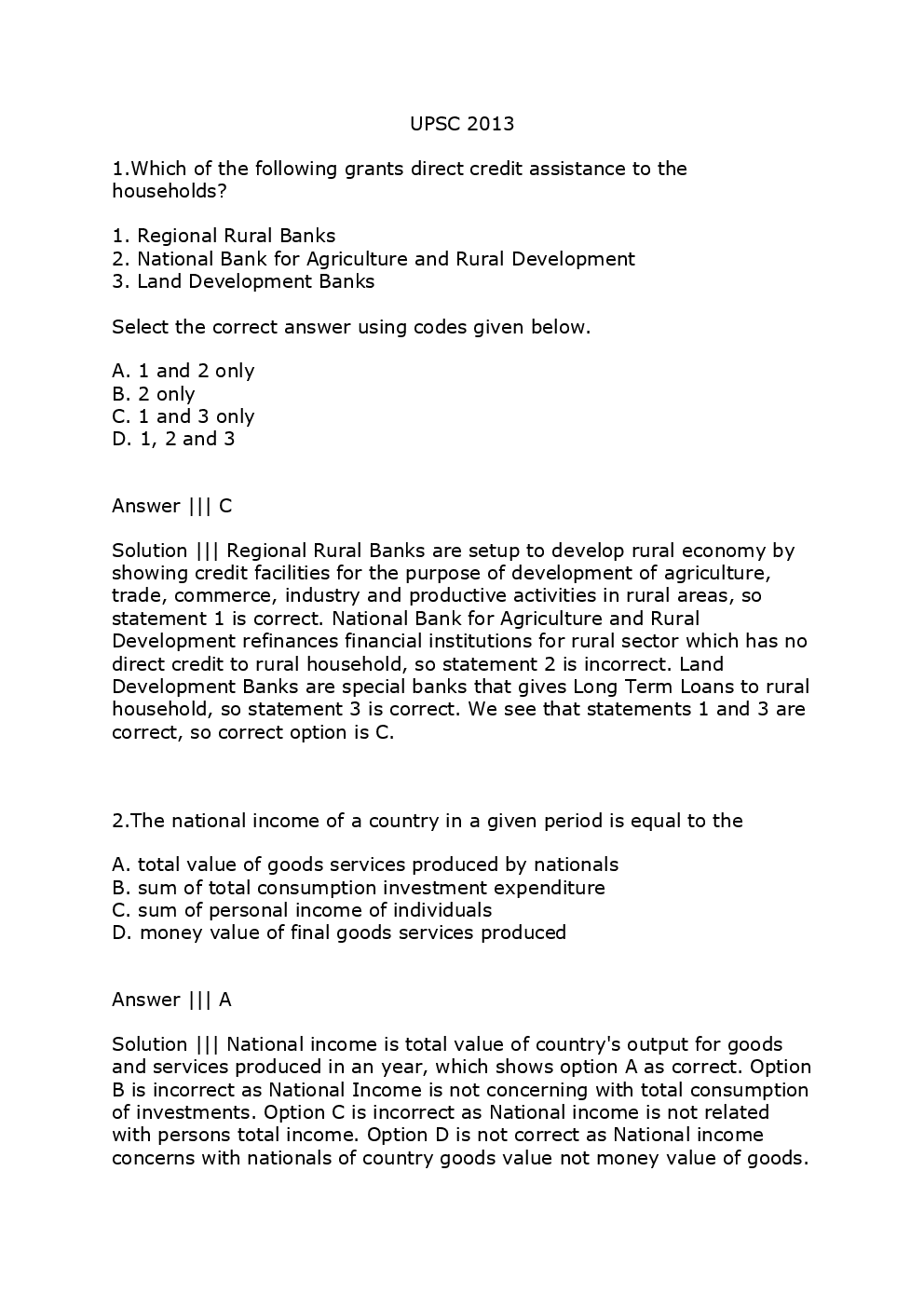 UPSC IAS Prelims Question Paper With Solutions 2013 - Page 2