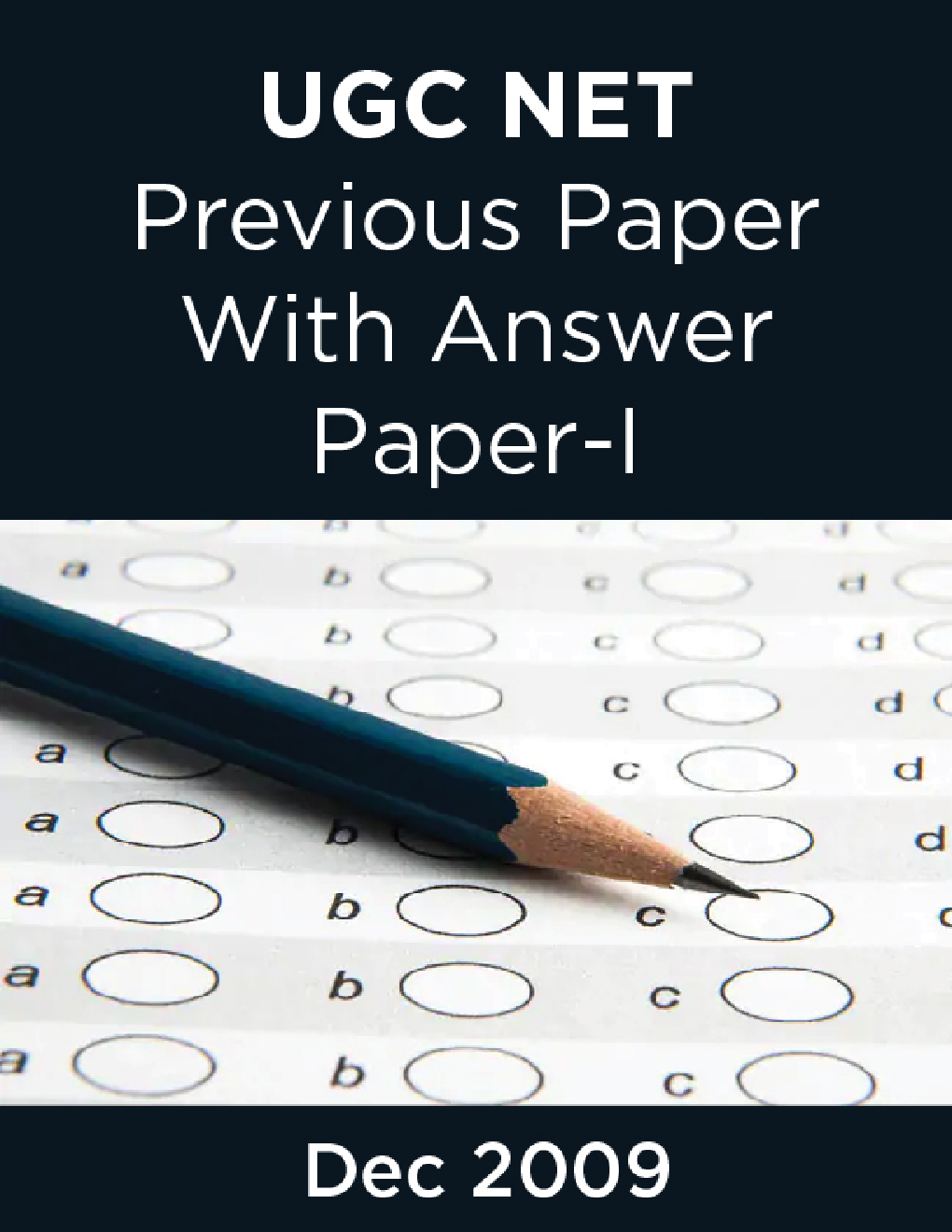 UGC NET Previous Paper With Answer Paper-I Dec 2009 - Page 1