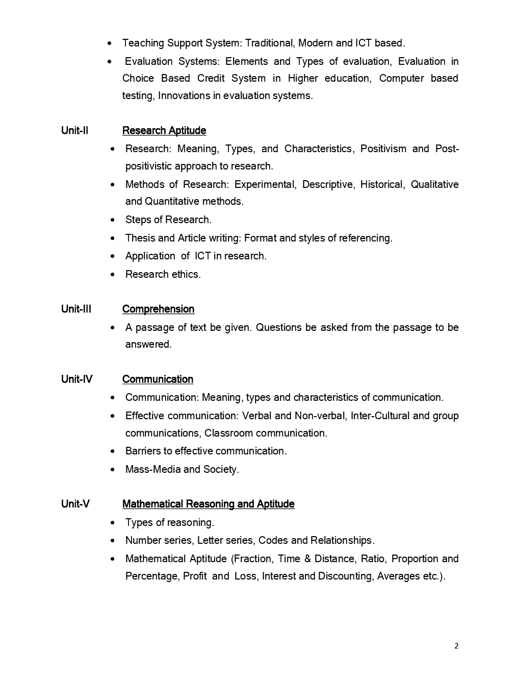 UGC NET Syllabus Paper-I - Page 2