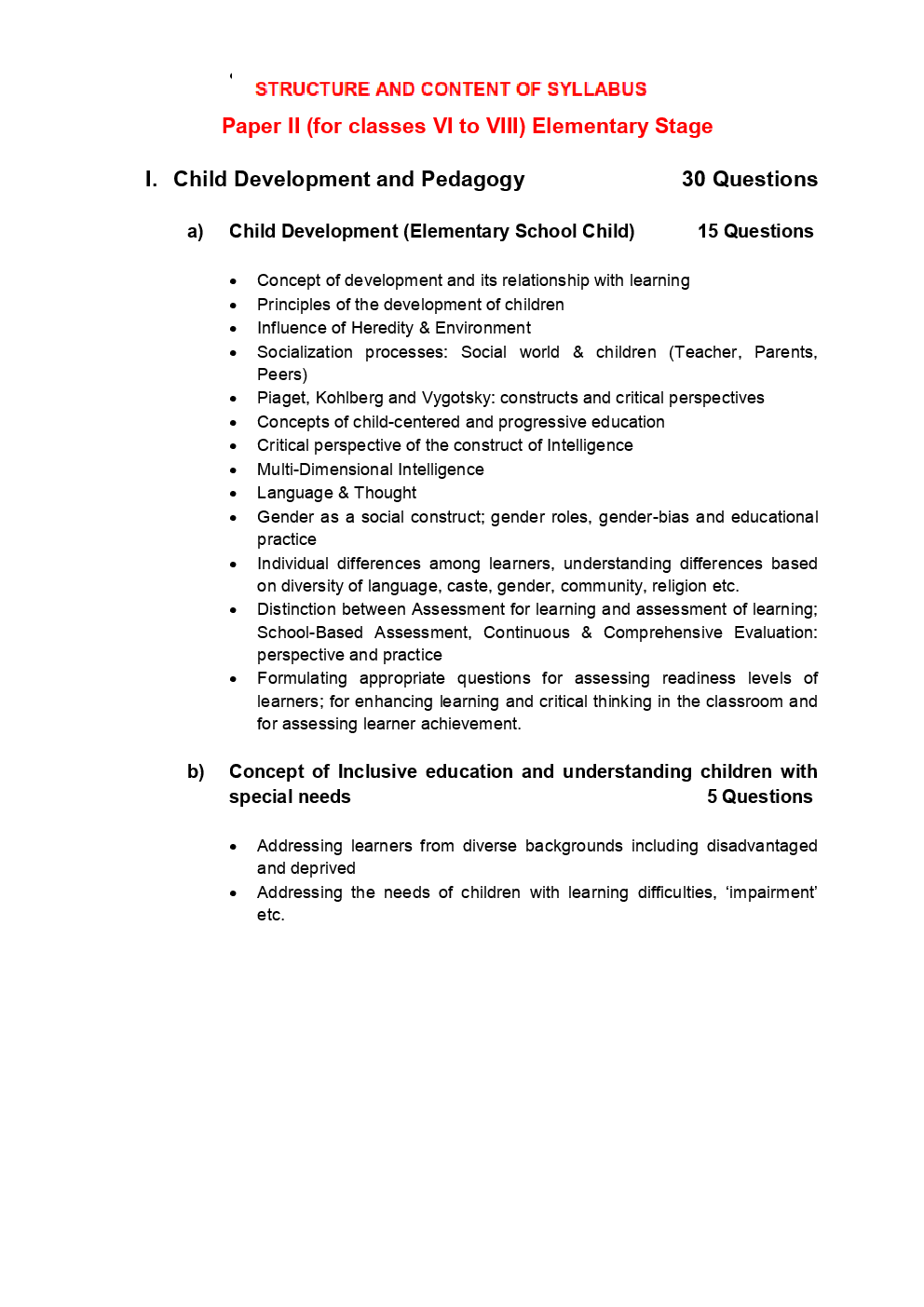 CTET Syllabus For Class (VI To VIII) 2019 - Page 2