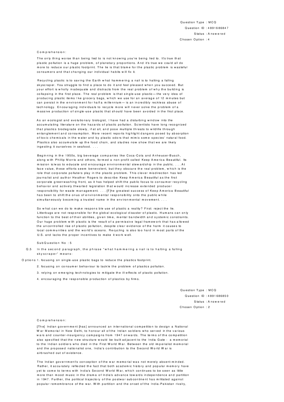 CAT 2018 Previous Year Paper With Answer - Page 5