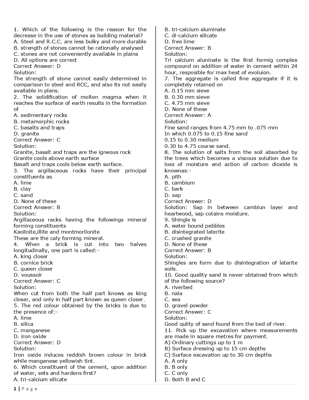 SSC JE Civil Previous Year Question Paper With Solution 2016 Set-3 - Page 2