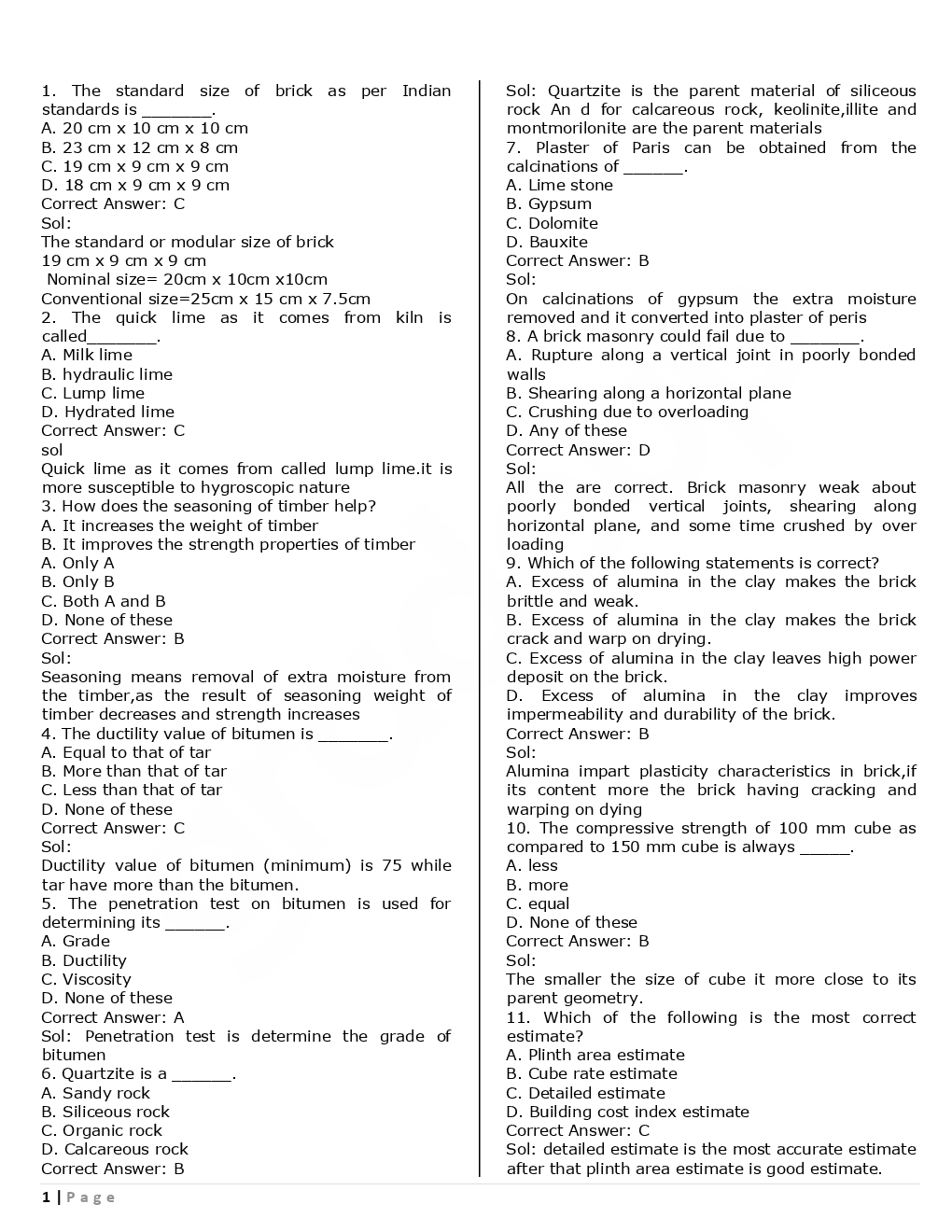 SSC JE Civil Previous Year Question Paper With Solution 2016 Set-4 - Page 2