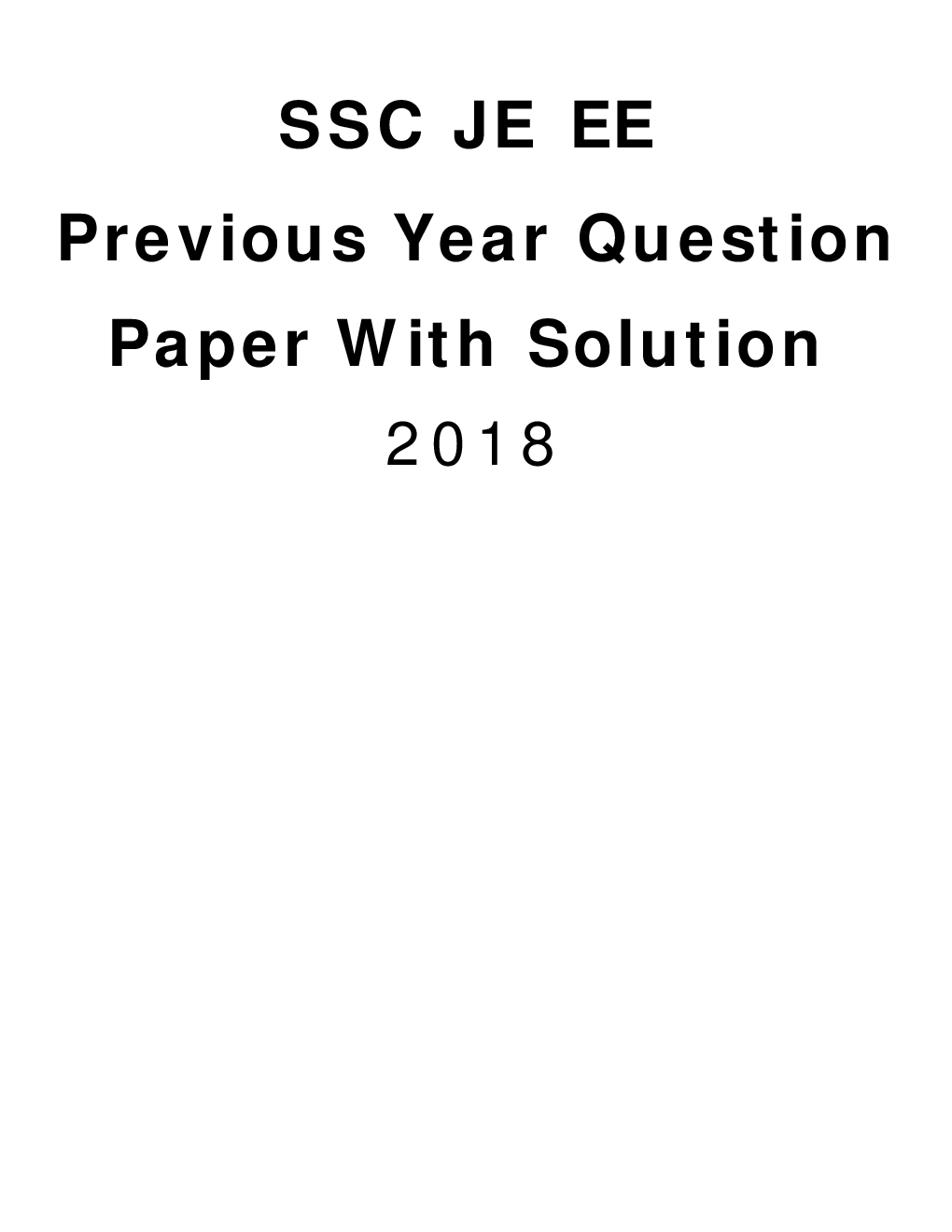 SSC JE EE Previous Year Question Paper With Solution 2018 - Page 1