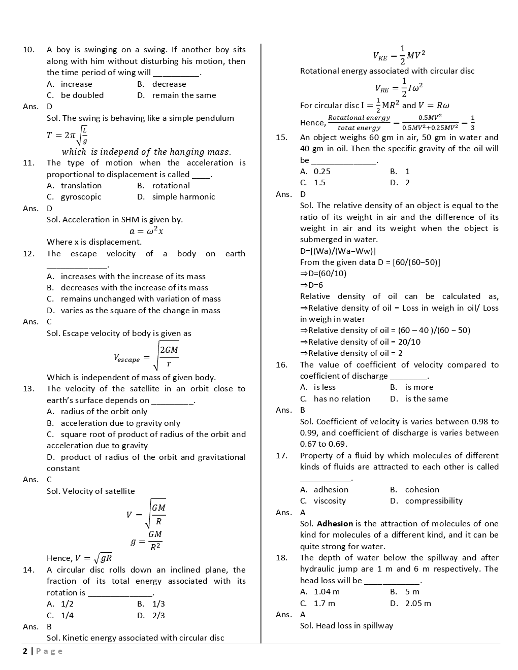 SSC JE Mechnical Previous Year Question Paper With Solution 2016 Set-2 - Page 3